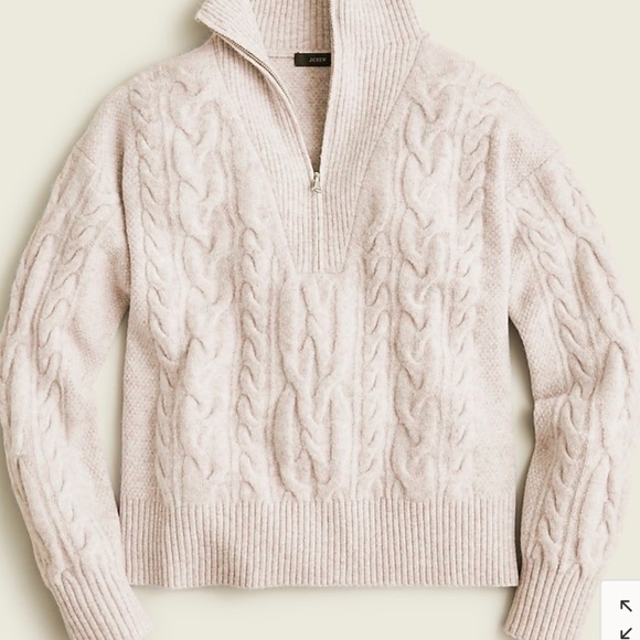 J. Crew Tops - Cable-knit half-zip sweater in Supersoft yarn